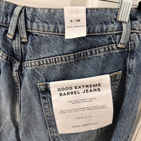 NWT $179 Good American 6/28 Good Extreme Barrel Jeans - Picture 6 of 9